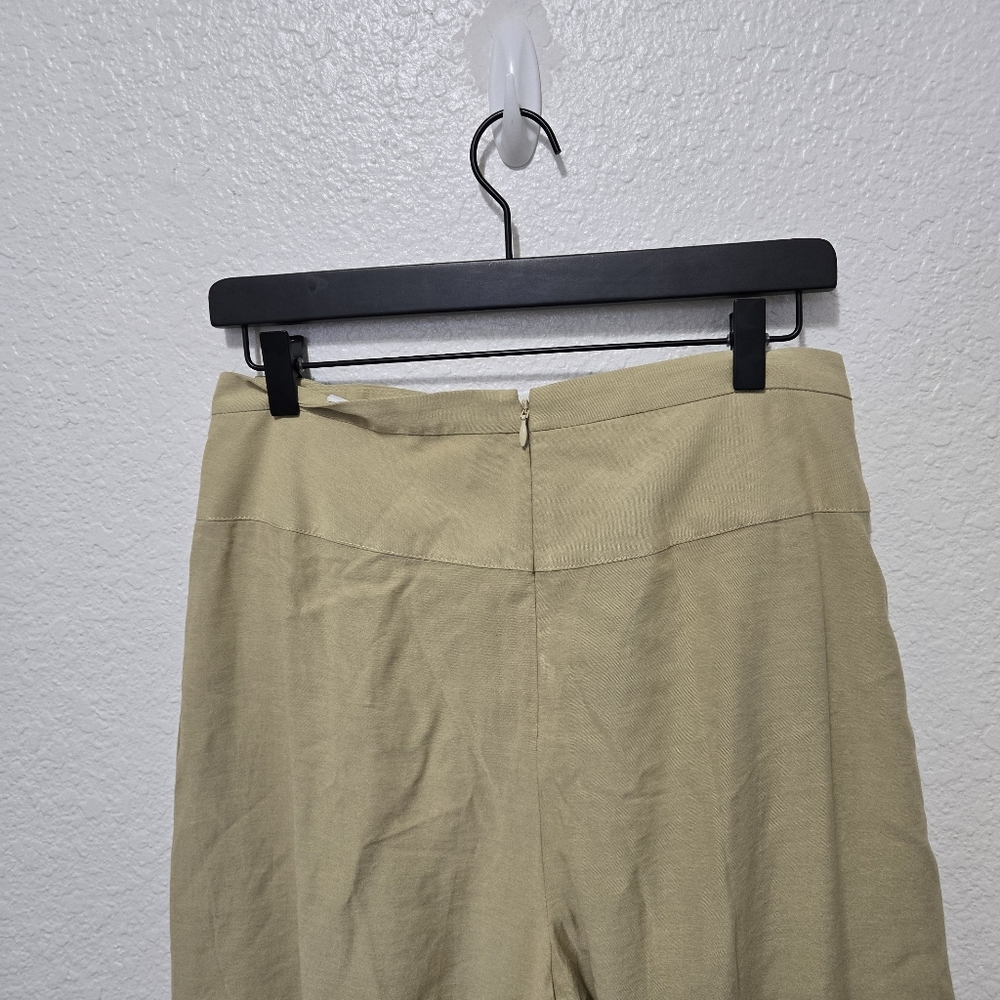 Vince Belted Palazzo Culotte Pant maiz yellow tan high waist rise Casual crop - Picture 8 of 12